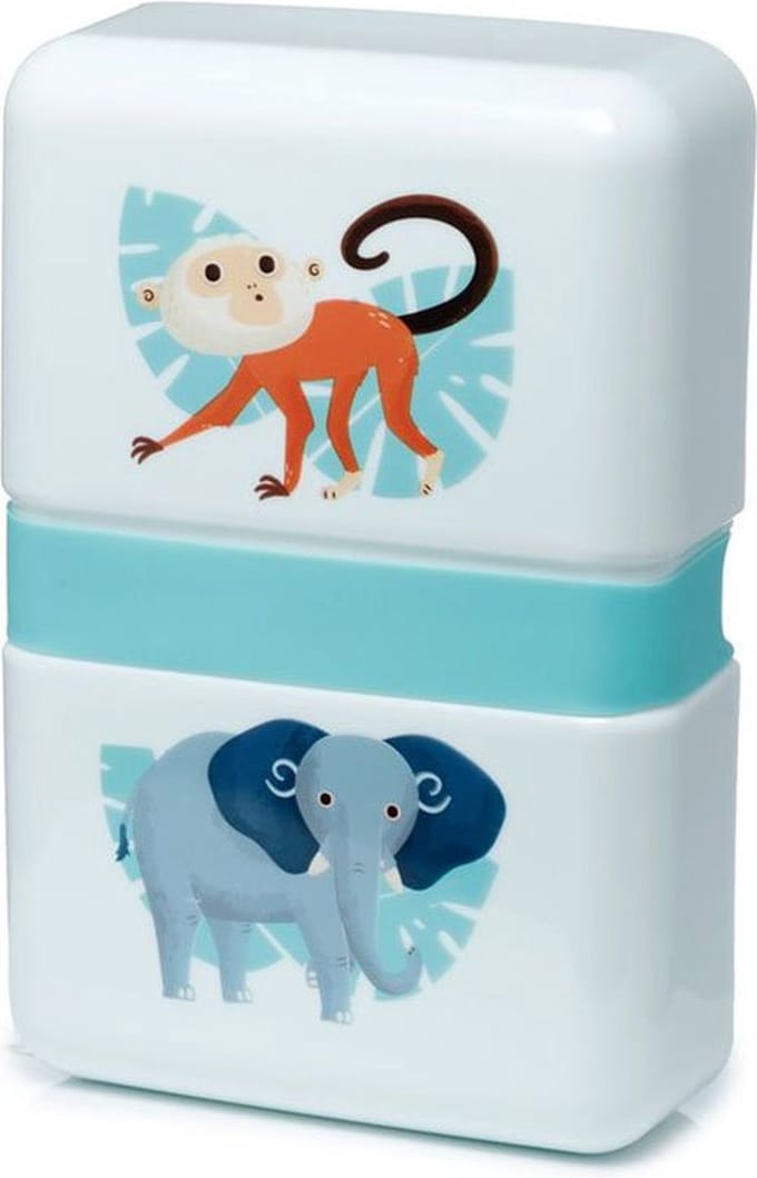 Rechthoekige Lunchbox met Elastiek - Zooniverse 19x12x6,5cm