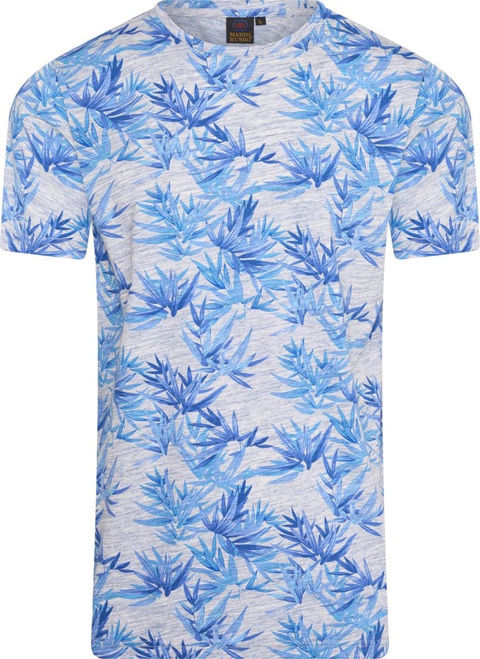 Mario Russo T-shirt - Bloemenpatroon - Zomershirt - M