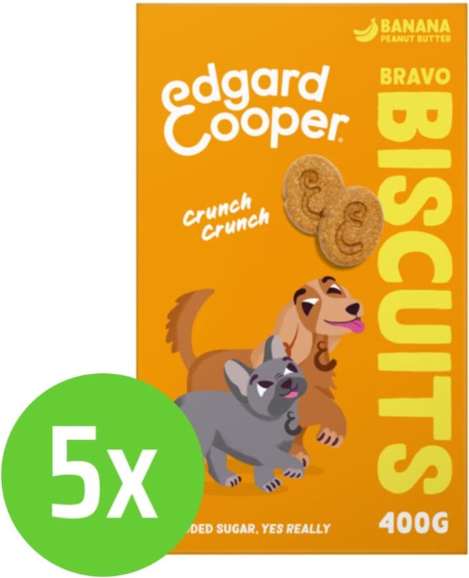 Edgard & Cooper Biscuit Banana 400 gr - hondensnack - 5 verpakkingen