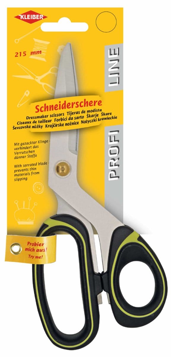 Kleiberstalen kledingmakersschaar, 21,5 cm, zwart/geel