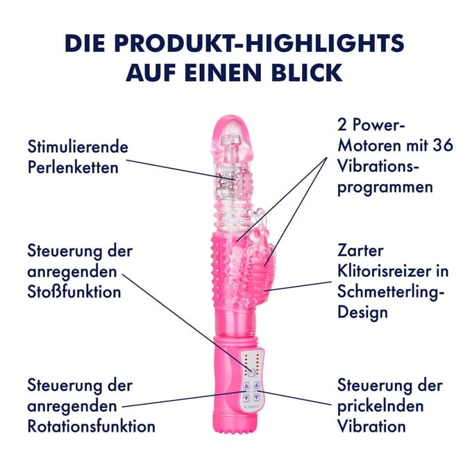 Stotende parelvibrator , 26 cm