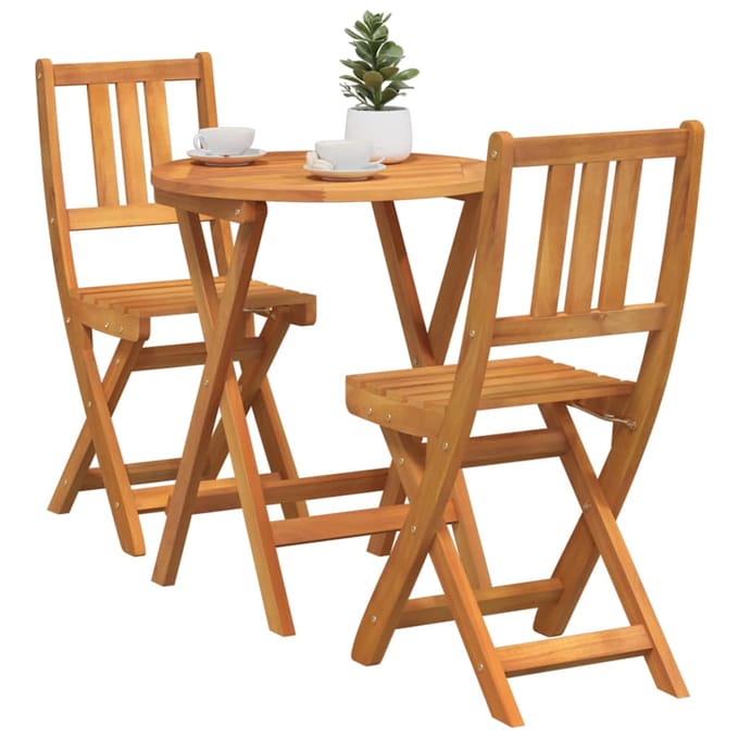 vidaXL - Bistroset - 3 - st - Olie - Natuurlijk - Massief - Acacia - Hout