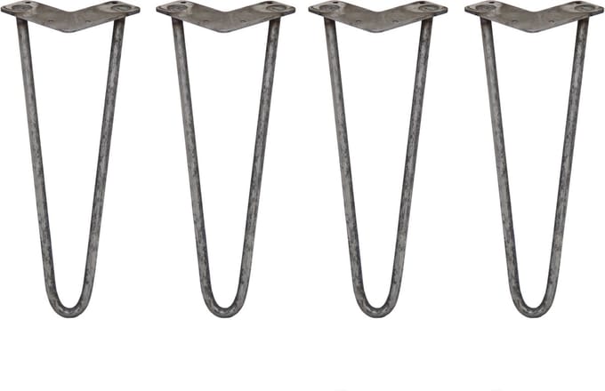 Skiski hairpin tafelpoten - staal - 4x35,5cm - 2 staven 12 mm
