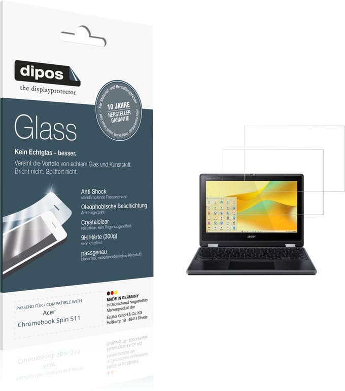 dipos – 2x Pantserfolie geschikt voor Acer Chromebook Spin 511 | 9H Screenprotector