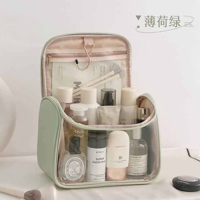 Luxe PU Travel Make-up Organizer Case – Green