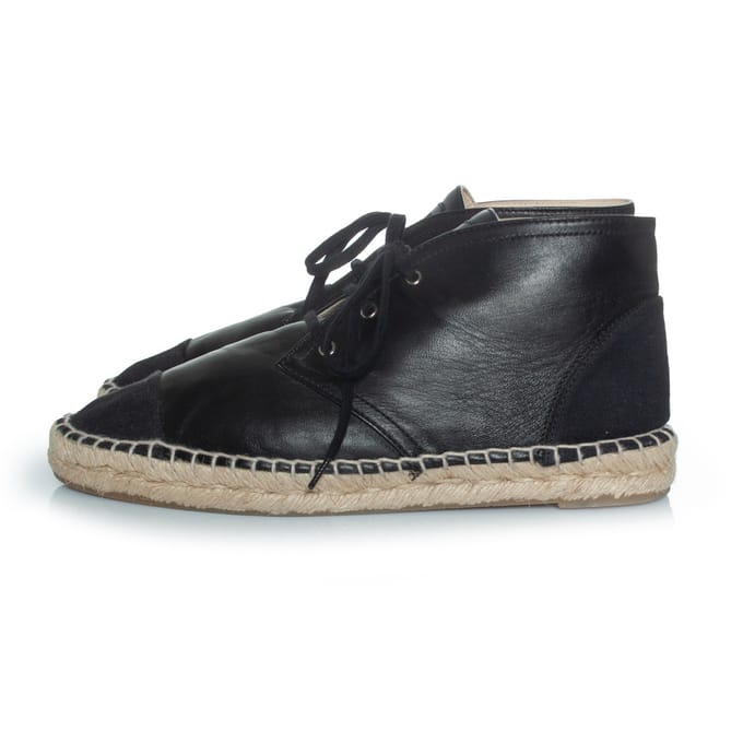 Chanel High-top espadrille enkellaarsjes in zwart