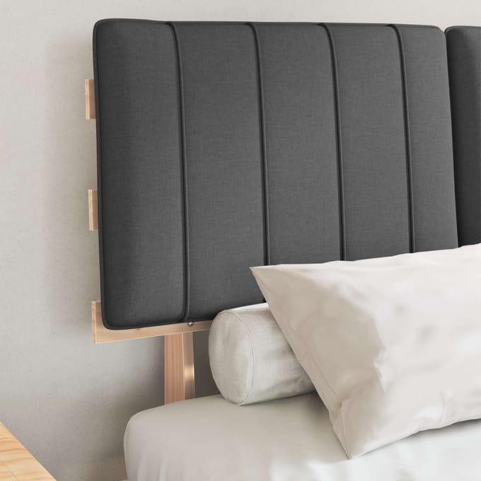 vidaXL - Bedframe - met - Gevoerde - Hoofdbord - Donkergrijs - 120 - x - 190 - cm
