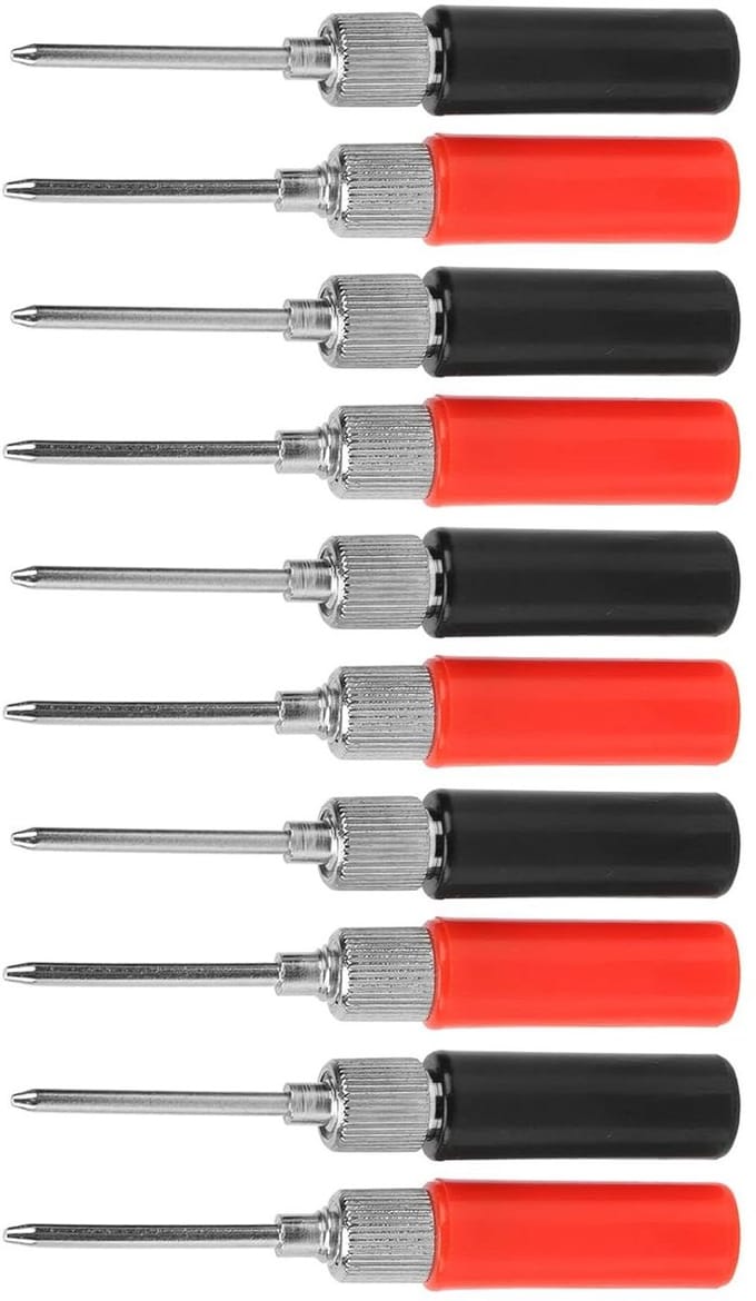 Meetsnoer Sondepennen - Testkabels - Elektrische Tests - Vernikkeld Messing - 30VAC-60VDC 24A - Rood Zwart