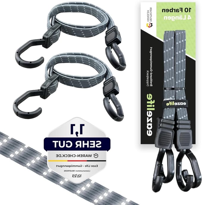Rubberen Spanbanden Set - Spanrubber Expander - Bagage Beveiligen - Reflecterende Details - 60 cm - Staal