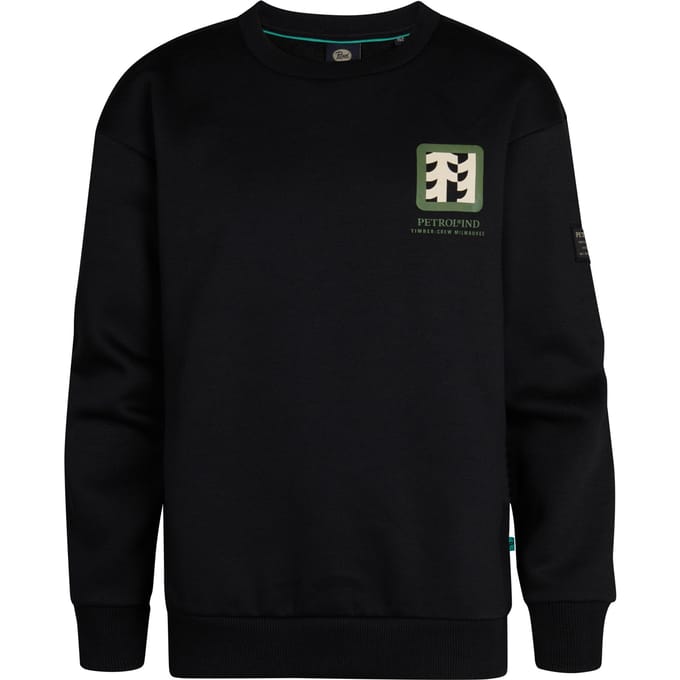 Petrol Industries - Jongens Backprint Sweater Pocono - Zwart