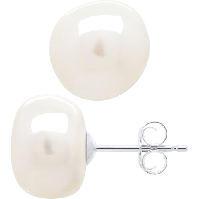 Oorbellen Witte Goud - Echte Cultuur Zoetwater Parel Barok 10-11 mm