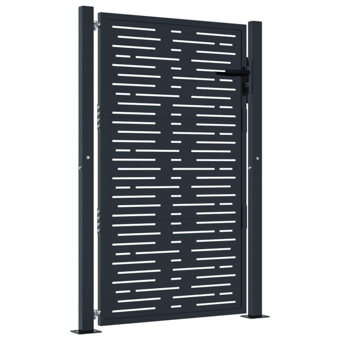 vidaXL - Poort - 100x125 - cm - met - vierkant - staal - antracietkleurig