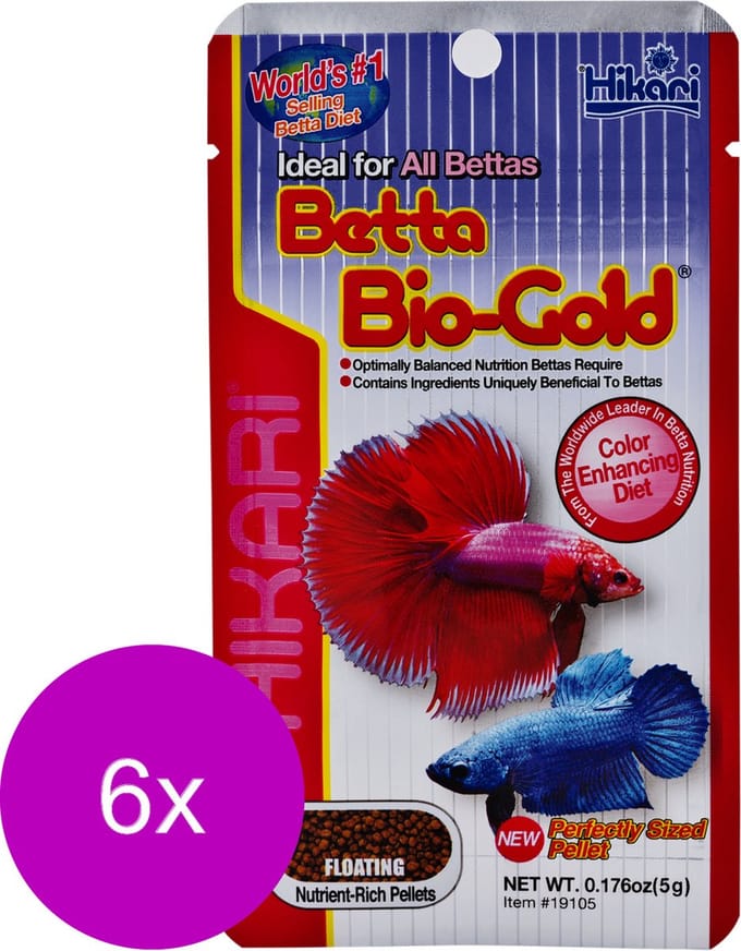 Hikari Betta Biogold - Vissenvoer - 6 x 5 g