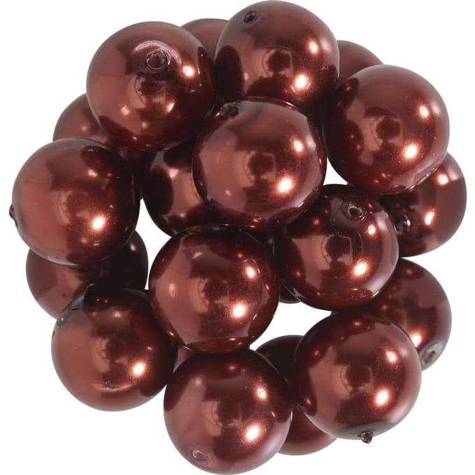 Glazen waskralen, Ø 10 mm, 20 stuks - Chocoladebruin