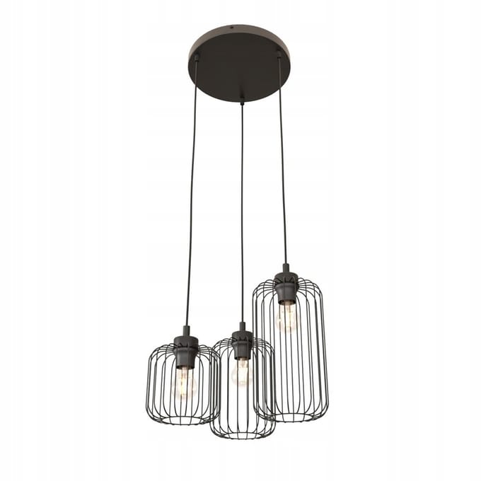 Emibig VANDER 3PREM BL hanglamp zwart staal E27