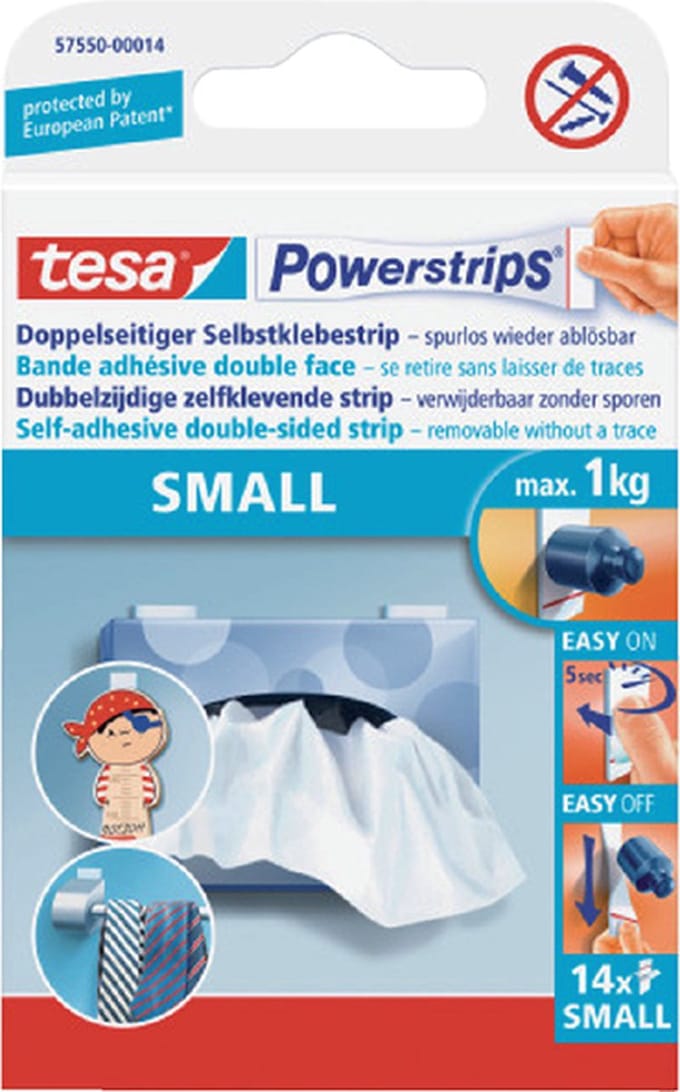 Dubbelzijdige powerstrip tesa mini 1kg | 15 stuks