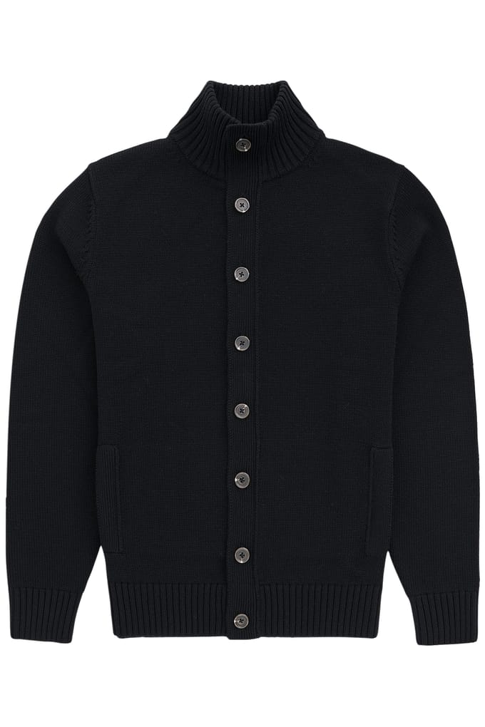No Label Cardiff Extrafine Merino Wool Navy Größe: XXL | Cardigans Outlet | Herren | Blau