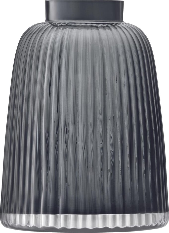 L.S.A. Pleat Vaas - Glas - 26 cm - Grijs