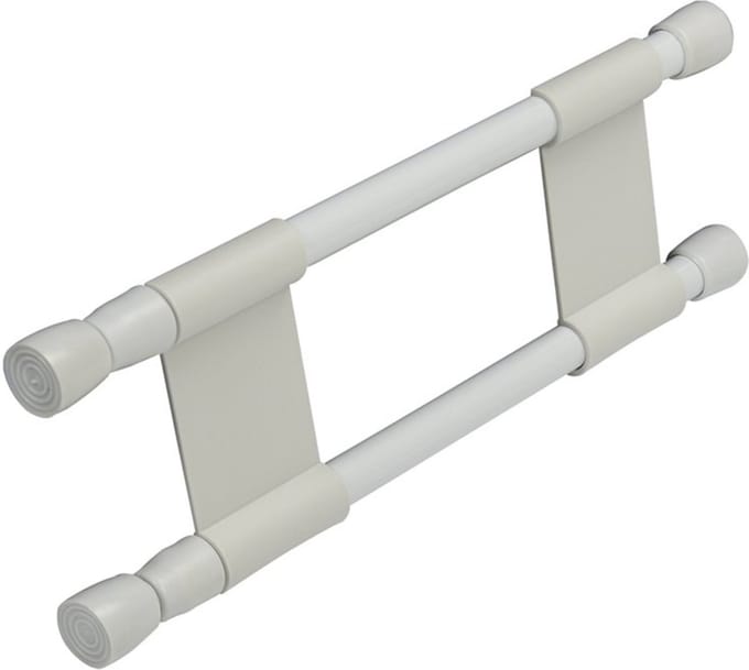 ProPlus Uitschuifbare dubbele vastzetstang - 25,5 tot 43 cm - wit