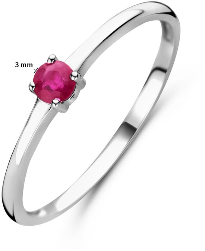 Gerhodineerd Zilver Ring Met Geboortesteen Robijn Juli 1337045