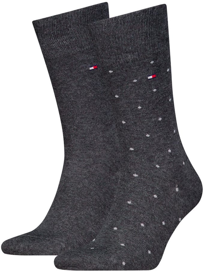 Tommy Hilfiger Herensokken Dots 2-Pack Antraciet