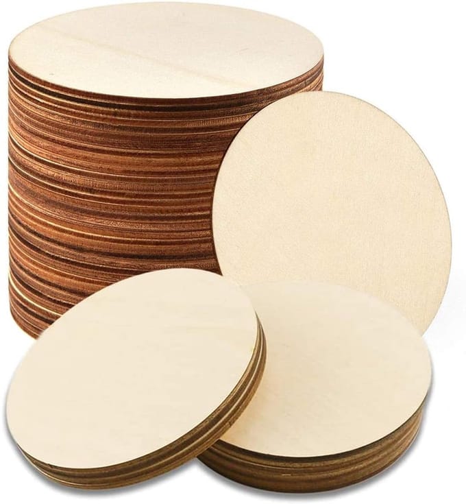 Houten Cirkels - Blanco Hout - Doe-het-zelf - Onafgewerkte Schijven - 4 Inch - Natuurlijk
