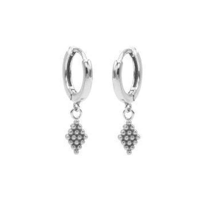 Karma hinged hoops symbool dots diamond zilver M2946HIN