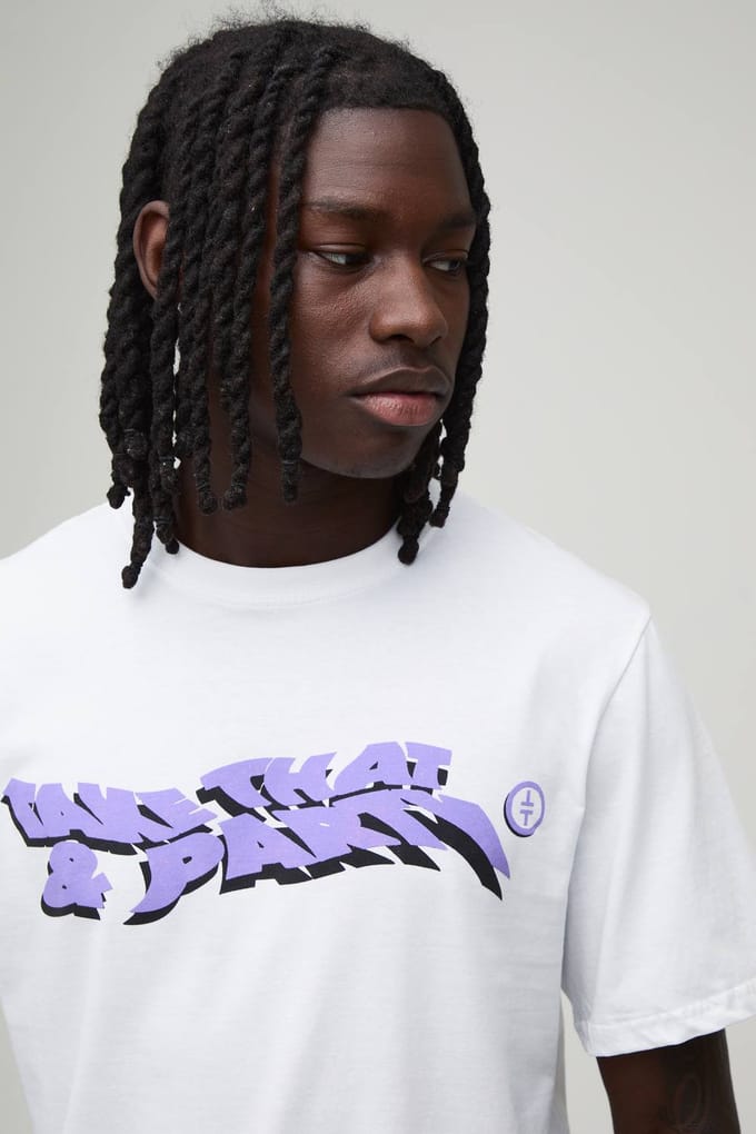 Regular Gelicentieerd Take That Print T-shirt | White | Size Small