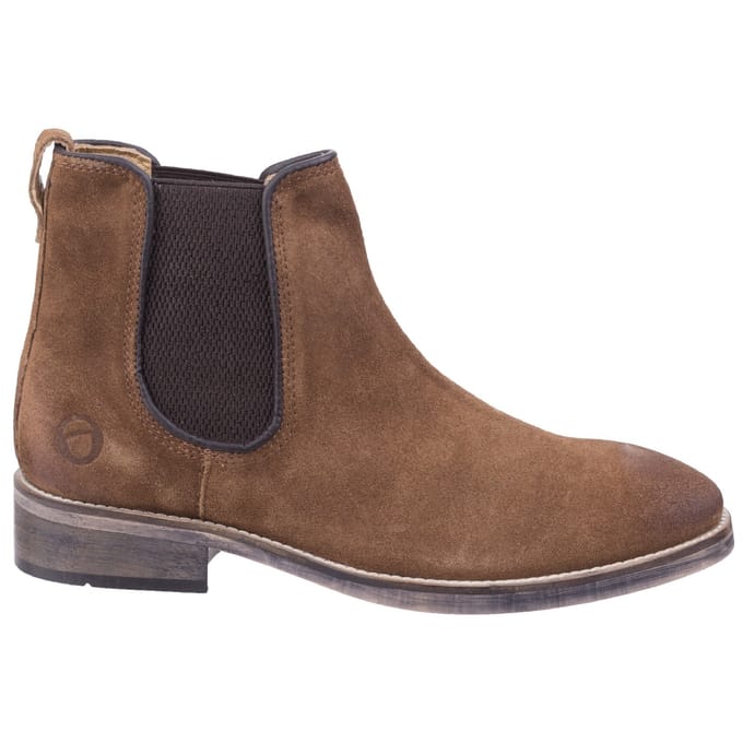 Cotswold Heren Corsham Town Leather Pull On Casual Chelsea Ankle Boots (Kameel)
