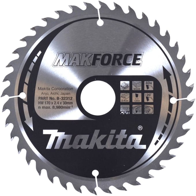 Makita MAKFORCE zaagblad 170x30x40T - B-32312