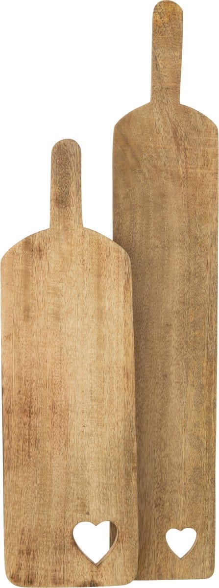 J-Line snijplank Rechthoek Hart - hout - large
