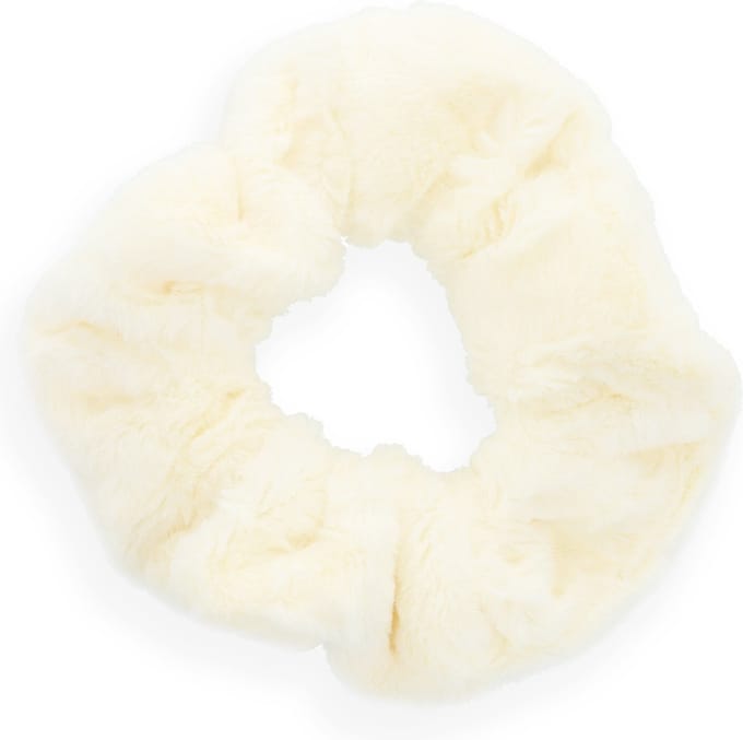 Lajetti - Scrunchie Fluffy Wit Extra Vol en Luxe - Haarwokkel Haarelastiek