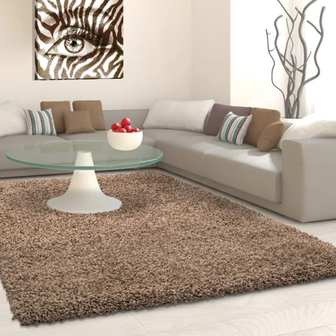 Muratap Basic shaggy vloerkleed caramel hoogpolig- 80x150 cm