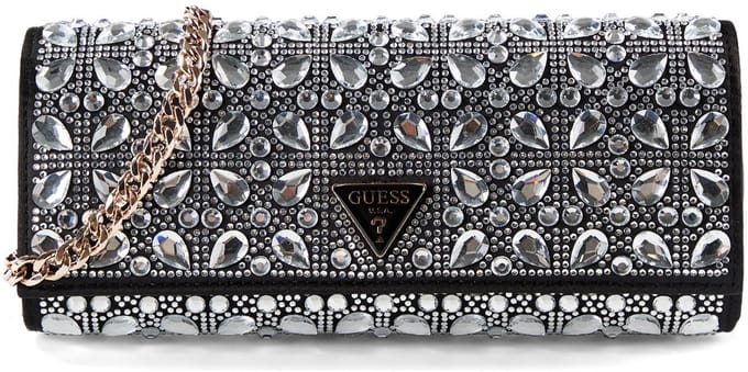 GUESS clutch schoudertas Elsie Mini Clutch Black zilverkleurig