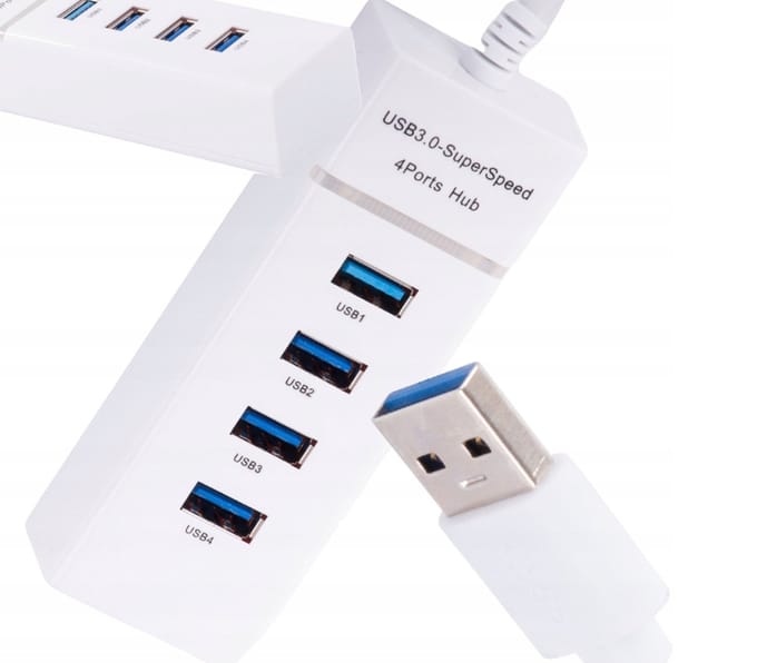Actie4you® - Usb Splitter - Usb Hub - 4 Poort - USB 3.0 - 5G - Wit