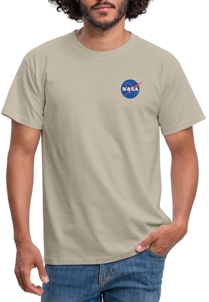 NASA Klassiek Logo Als Borstlogo T-Shirt Heren