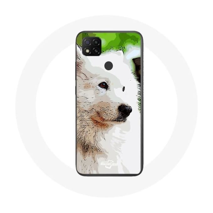 Xiaomi Redmi 9C hoesje Witte Samojeedhond wit