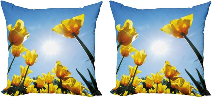 ABAKUHAUS Tulp – kussenhoes 40x40 cm – 2-pack – dubbelzijdig bedrukt