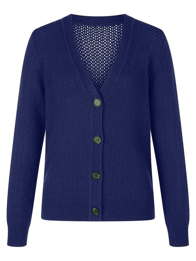 Vest 100% kasjmier Van Peter Hahn blauw