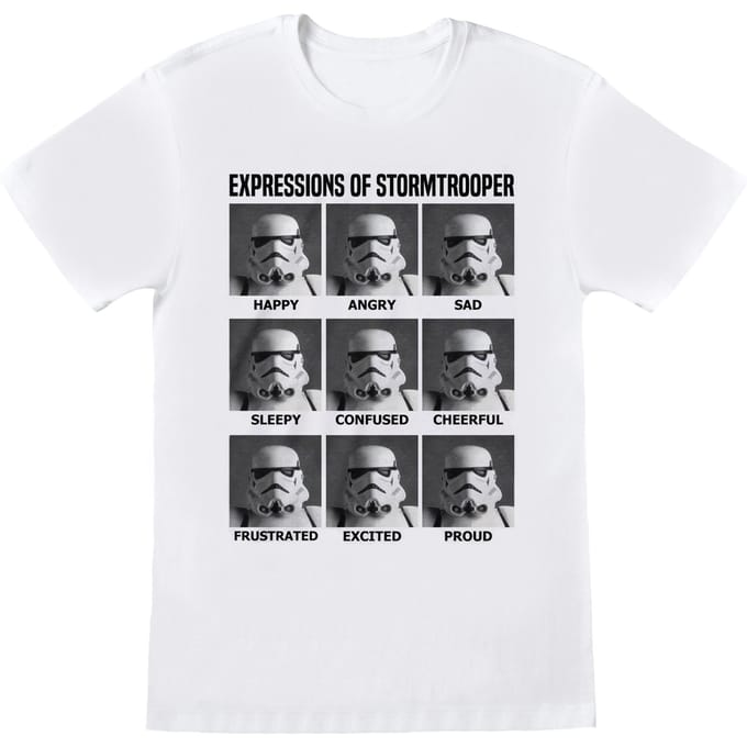 Star Wars Unisex Volwassen Uitdrukkingen van Stormtrooper T-shirt (Wit)