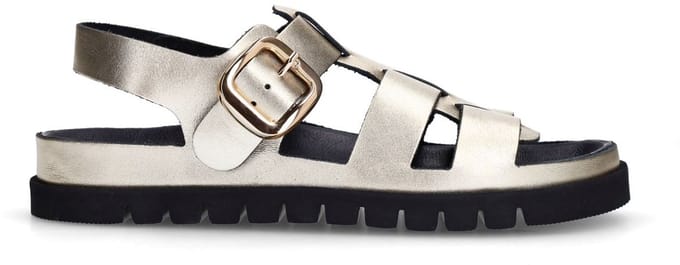 Sacha - Dames - Gouden leren sandalen - Maat 37
