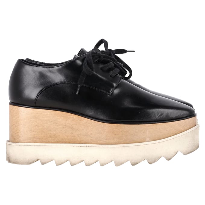 Stella McCartney Elyse Platform Derby Sneakers in Zwart Synthetisch Leer