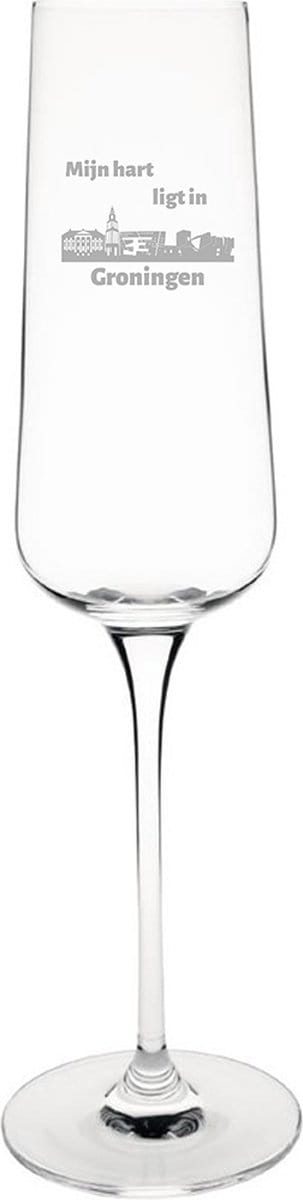 Gegraveerde Champagneglas 27cl Groningen