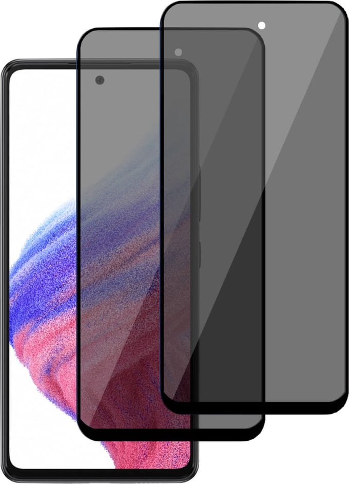 2x Privé Screenprotector geschikt voor Samsung A53 – Privacy Screen Protector Tempered Glass