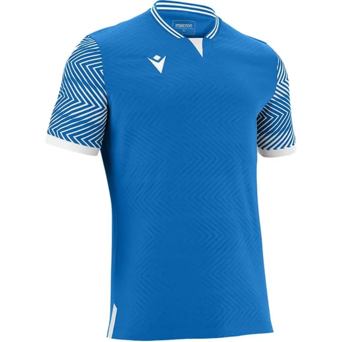Macron Tureis Shirt Korte Mouw Heren - Royal / Wit | Maat: M