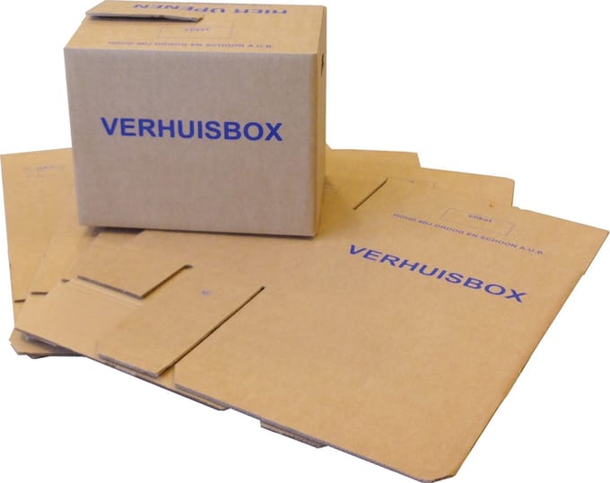 Raadhuis verhuisdozen - 485x320x355mm - met dubbele bodem - 5 stuks