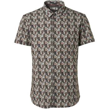 Overhemd Lange Mouw No Excess Short Sleeve Overhemd Print Groen