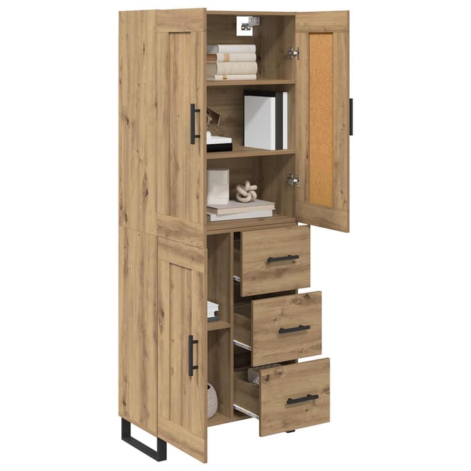 vidaXL - Highboard - 2 - st - Artisan - Eiken - 69,5 - x - 34 - x - 180 - cm