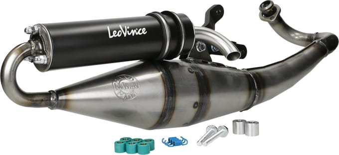Uitlaat LeoVince HM-TT Piaggio, Gilera 2 takt Black Edition
