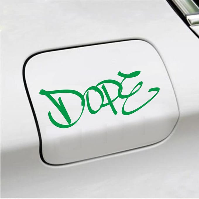 Bumpersticker - Dope - 7 X 18 - Groen